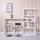 Tavolo Bancone Bar con Scaffale a 4 Ripiani Bianco 150x80x164.5 cm -6