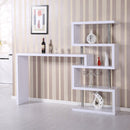 Tavolo Bancone Bar con Scaffale a 4 Ripiani Bianco 150x80x164.5 cm -7