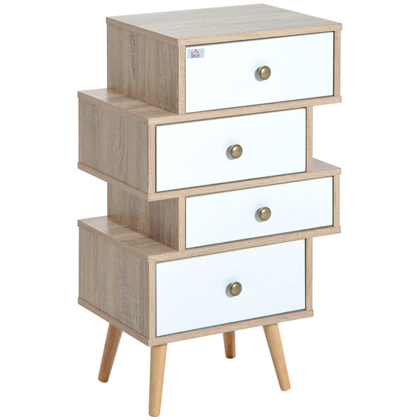 Commode en bois de style nordique bois et blanc 47x29,5x81 cm online