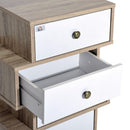 Cassettiera in Legno Stile Nordico Legno e Bianco 47x29.5x81 cm -8