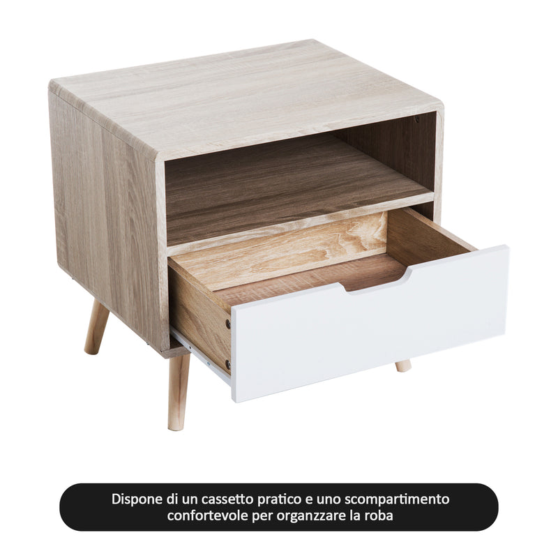 Comodino di Design Nordico in Legno 50x40x47 cm -10