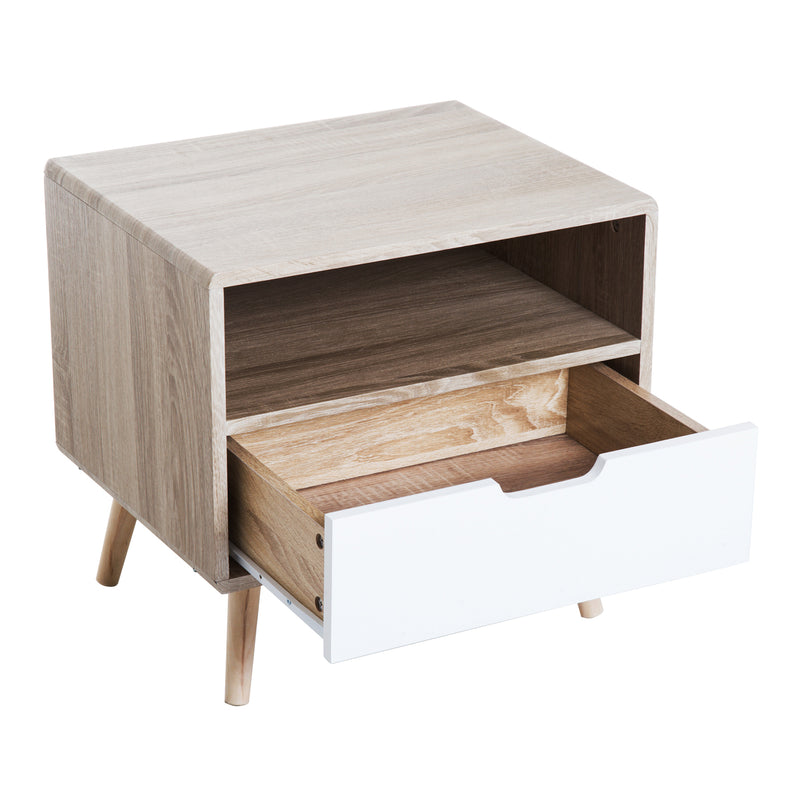 Comodino di Design Nordico in Legno 50x40x47 cm -3