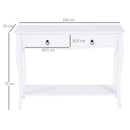 Tavolo Consolle per Ingresso Bianco Opaco 100x33x76 cm -3