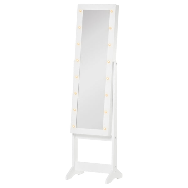 online Miroir sur Pied Meuble à Bijoux Ajustable et Lumières LED Blanches 36x30x136 cm