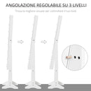 Specchio da Terra Armadio Portagioie Regolabile e Luci LED Bianco 36x30x136 cm -5