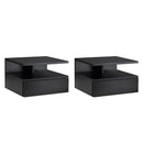 Set 2 Comodini Sospesi 35x32x22,5 cm Design Moderno Nero-1