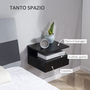 Set 2 Comodini Sospesi 35x32x22,5 cm Design Moderno Nero-6