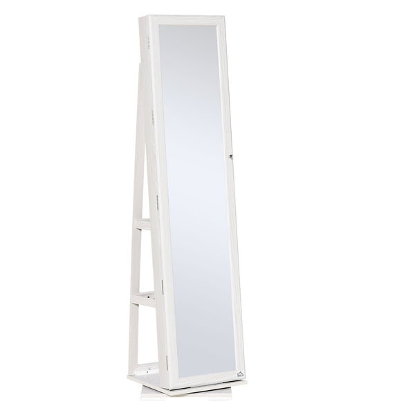 acquista Miroir de sol pivotant Armoire à Bijoux 38x38x160 cm en MDF Blanc