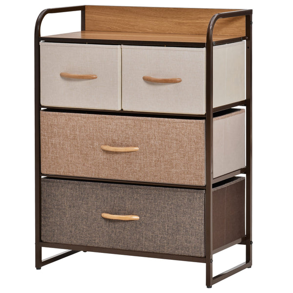 sconto Commode 4 Tiroirs Tissu 58x29x78,5 cm Étagère Bois Rigide