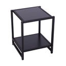 Tavolino Basso Stile Industriale in Legno e Metallo Nero 38x38x45.7 cm -5