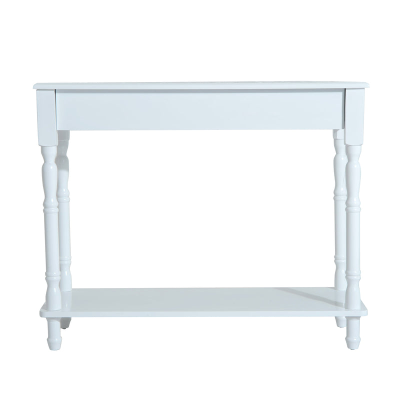 Consolle Moderna per Ingresso in Legno Bianco 89x35.5x72 cm -5