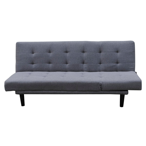 sconto Canapé Lit 3 Places Multiposition en Velours Gris 184x86x82 cm