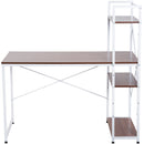 Scrivania da Ufficio con Scaffalatura Noce e Bianco 120x64x121 cm -4