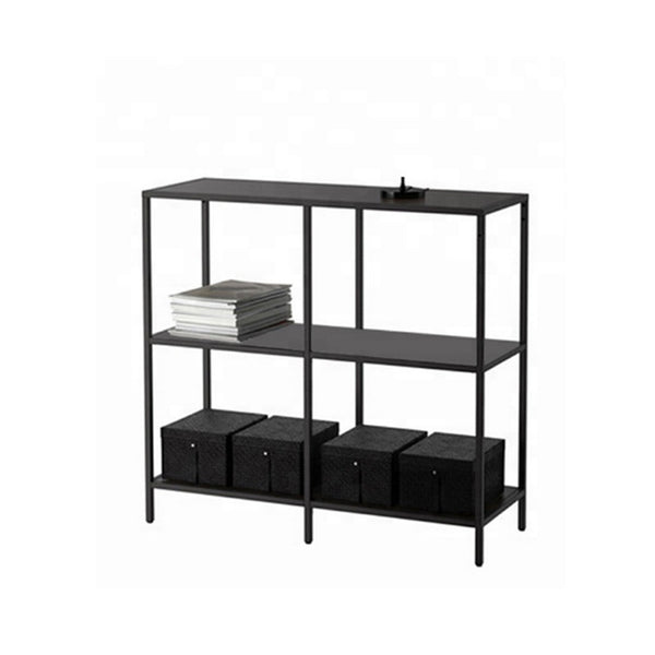 Etagère Bibliothèque en Métal 3 Etagères Noires 100x36x94,5 cm acquista