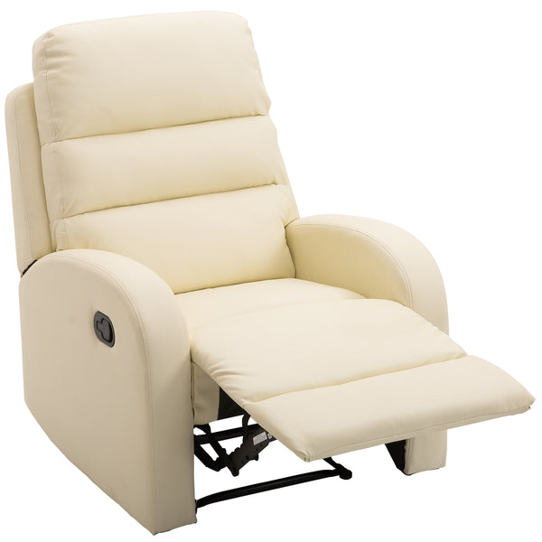 Fauteuil inclinable Relax avec repose-pieds en similicuir crème prezzo