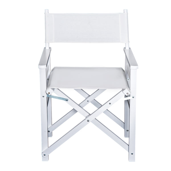 online Chaise de réalisateur pliante en bois de hêtre 56x46x88 cm Blanc