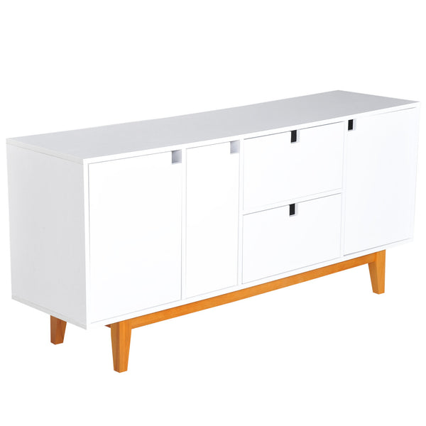 online Buffet de salon moderne blanc avec pieds 145x38x67 cm