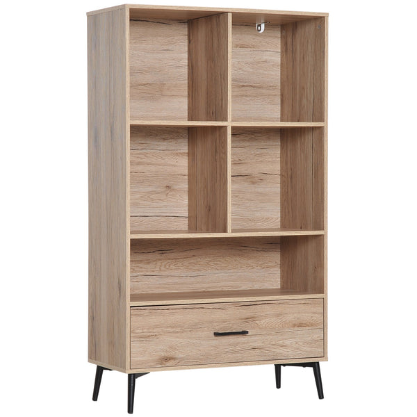 sconto Bibliothèque de style nordique en chêne aggloméré 68,5x30x120,5 cm