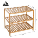 Scaffale Portaoggetti in Bambù con 3 Ripiani 65x40x55 cm -3