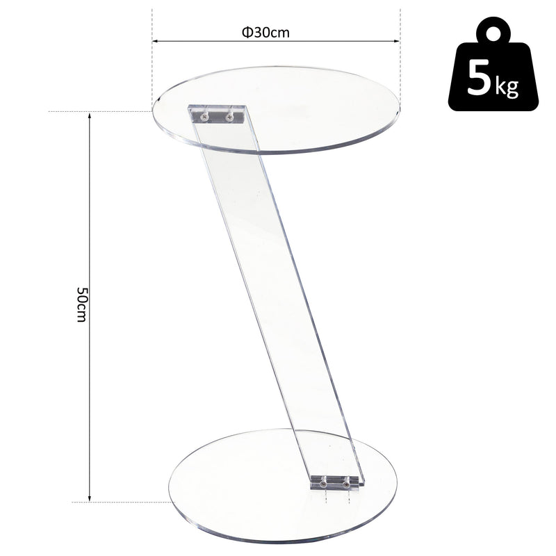 Tavolino Moderno in Acrilico Trasparente Ø30x53 cm -3
