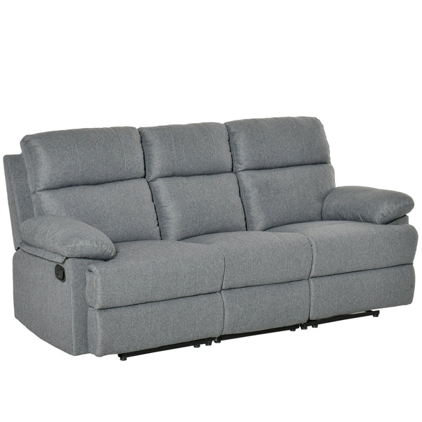 sconto Canapé 3 places avec dossier et repose-pieds inclinable sur le côté gris anthracite 185x95x97 cm