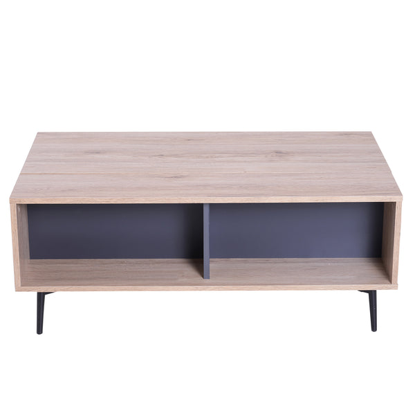 acquista Table basse avec étagère relevable bois 100x58x39,3-52,7 cm