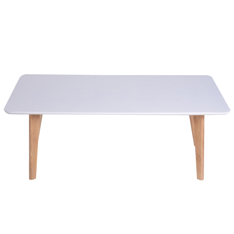 Tavolino Stile Nordico in Legno Bianco 120x70x45 cm -8