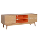 Mobile TV in Legno Rovere e Arancio 130x38x46.5 cm -1