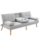 Divano Letto 3 Posti 181x77x72 cm in Tessuto  Grigio-1