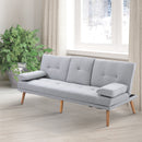 Divano Letto 3 Posti 181x77x72 cm in Tessuto  Grigio-2