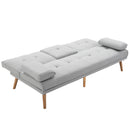 Divano Letto 3 Posti 181x77x72 cm in Tessuto  Grigio-4