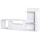 Mobile TV con Scaffali in Legno 120x30x67 cm  Bianco-1