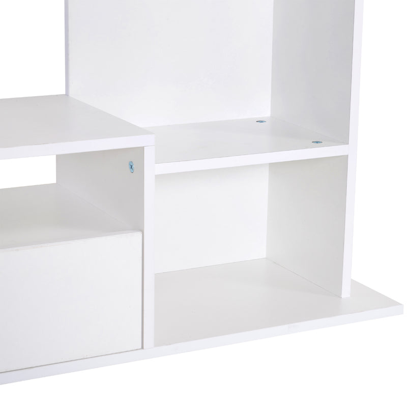 Mobile TV con Scaffali in Legno 120x30x67 cm  Bianco-6