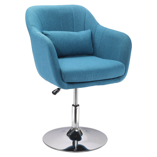 Fauteuil pivotant rembourré en tissu bleu prezzo