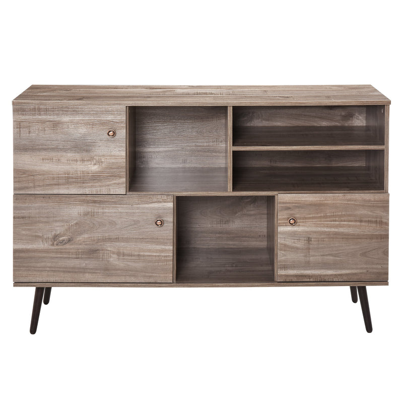 Credenza Mobile Soggiorno 3 Ante 4 Scaffali 135x46x91,5 cm -1