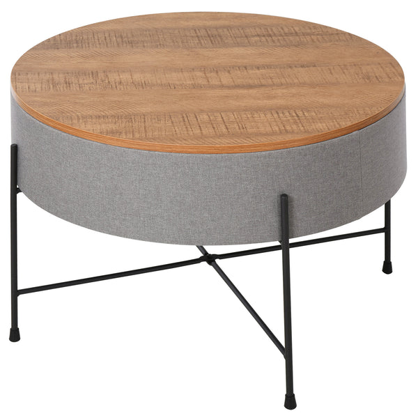 Table Basse Ronde Ø60x40 cm avec Compartiment de Rangement sconto