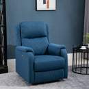 Poltrona Relax Reclinabile Elettrica 77x91x106 cm in Tessuto  Blu-2