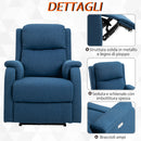 Poltrona Relax Reclinabile Elettrica 77x91x106 cm in Tessuto  Blu-6