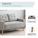 Divano 2 Posti in Tessuto 15x76x88 cm  Grigio-5