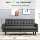 Divano Letto 200x79x96 cm in Tessuto Grigio-6