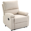 Poltrona Relax Reclinabile Manuale in Tessuto Beige-1