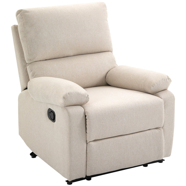 sconto Fauteuil relax inclinable manuel en tissu beige