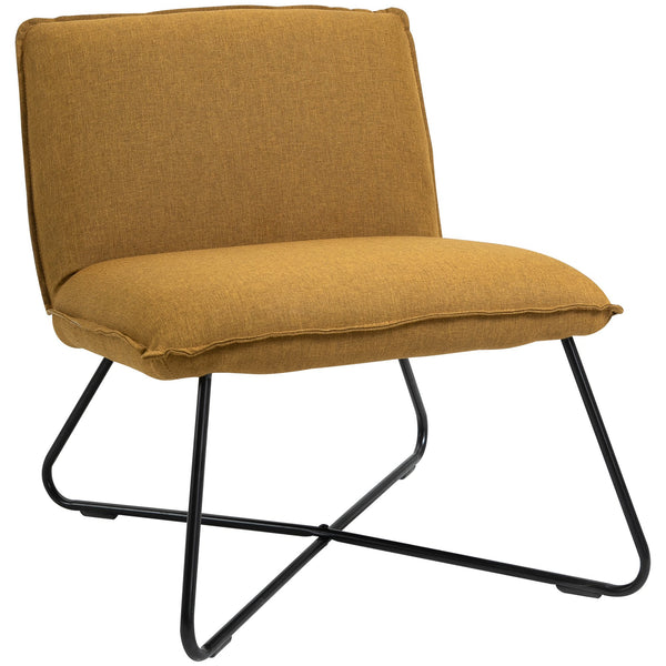 Fauteuil Rembourré 63x75x70 cm en Métal et Tissu Jaune online