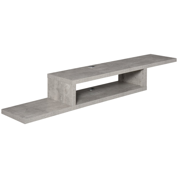 sconto Meuble TV suspendu sous meuble TV 152,4x29,8x21 cm en bois gris ciment