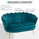 Divano 2 Posti 130x77x77 cm in Velluto Verde-4