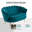 Divano 2 Posti 130x77x77 cm in Velluto Verde-5