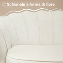 Divano 2 Posti 130x77x77 cm in Velluto Crema-6