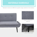 Divano Letto 3 Posti 195x84x82 cm in Tessuto Effetto Lino Grigio-7