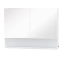 Mobiletto Specchiera da Bagno 2 Ante 1 Ripiano 80x15x60 cm con Luce LED Bianco-1