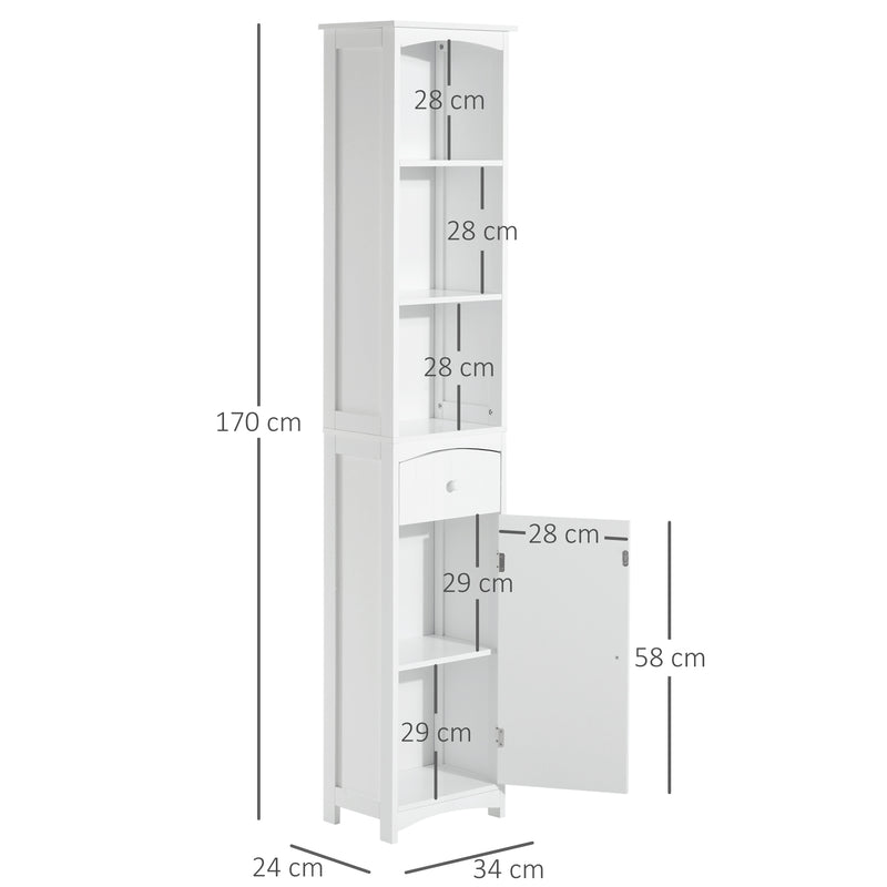 Mobile a Colonna Salvaspazio 35x24x170 cm in MDF  Vermont Bianco-3